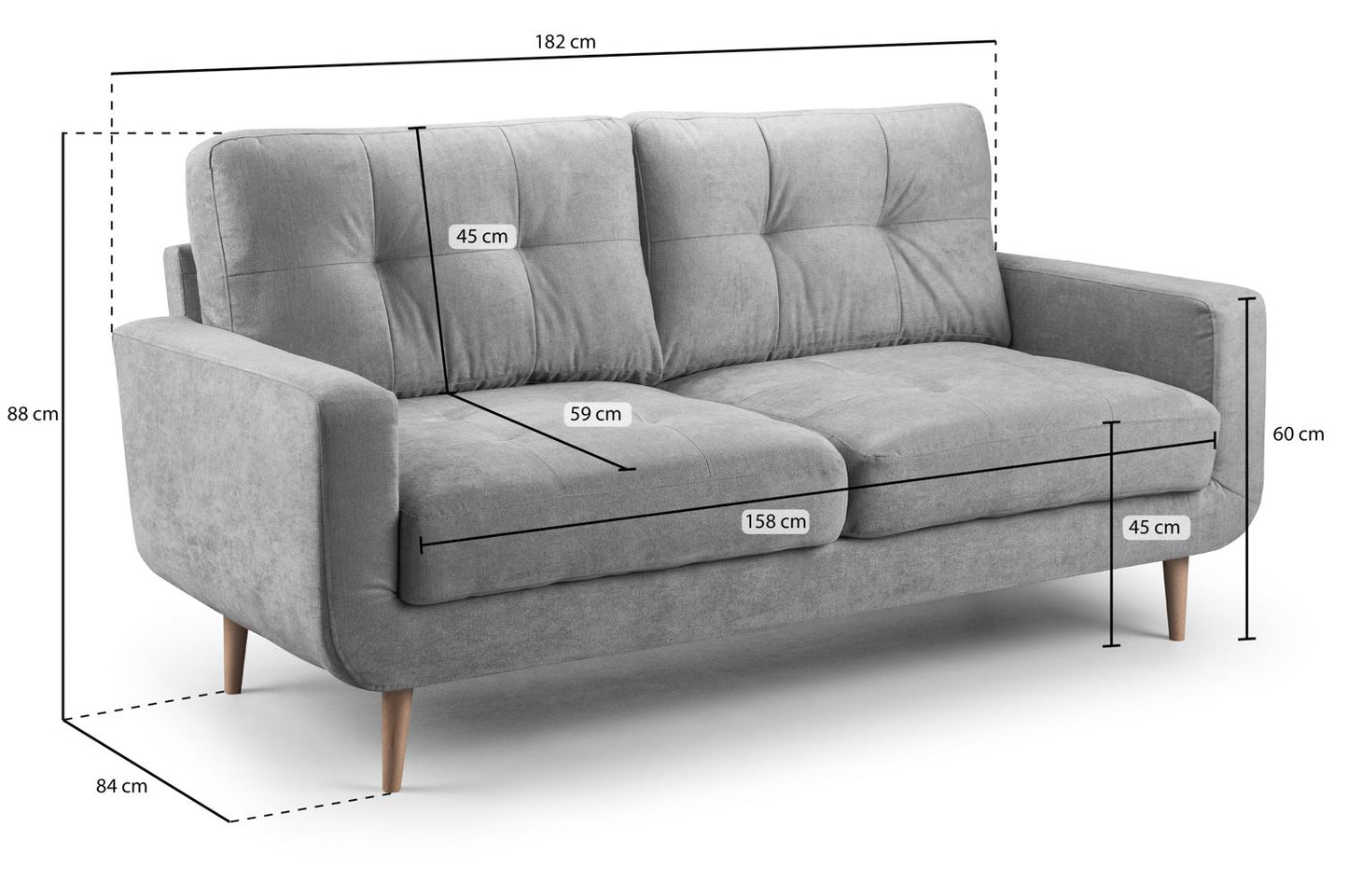 Aurora Sofa Grey 3 Seater