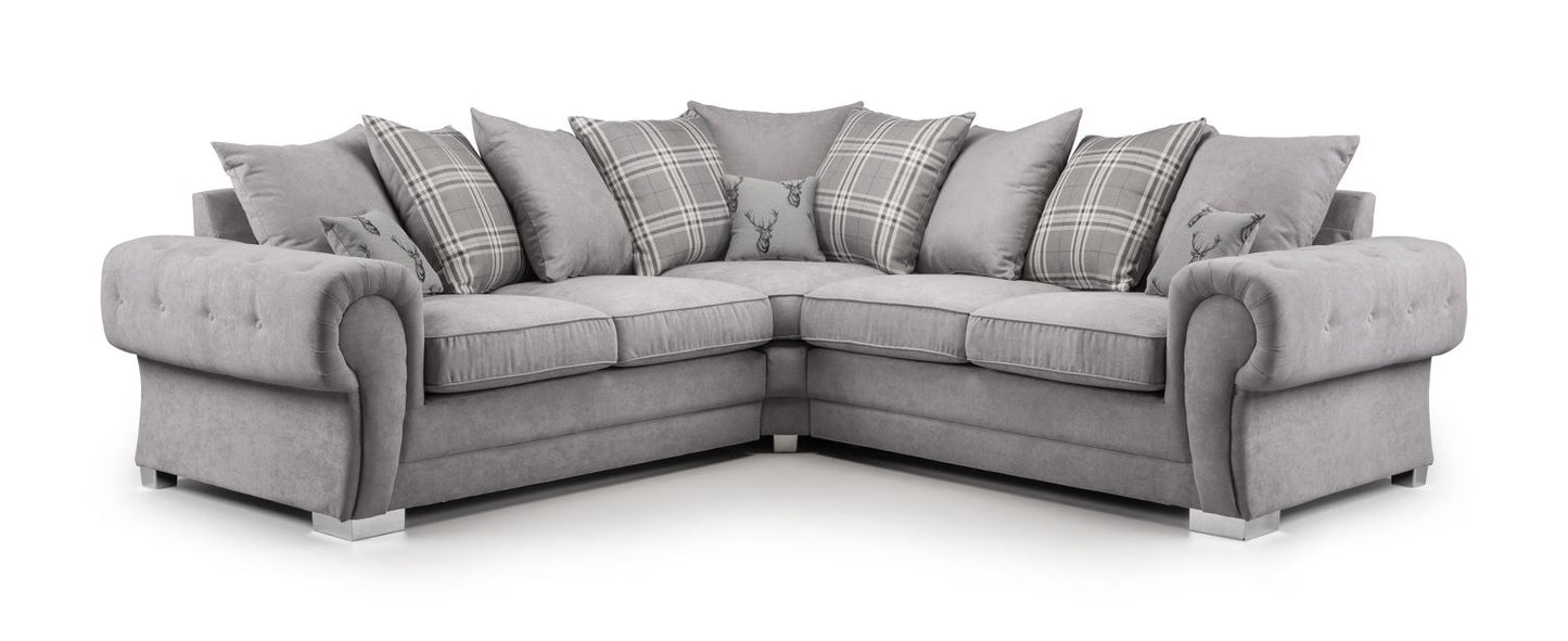 Verona Scatterback Sofa Grey Large Corner