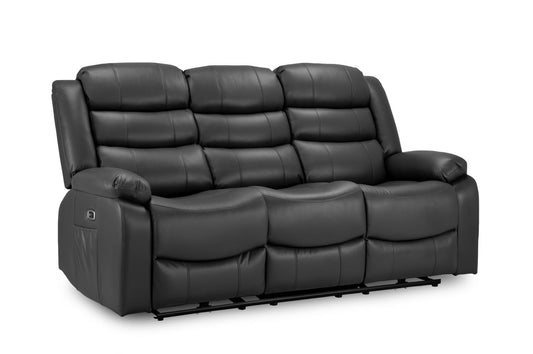 Otto Electric Recliner Sofa Black 3 Seater