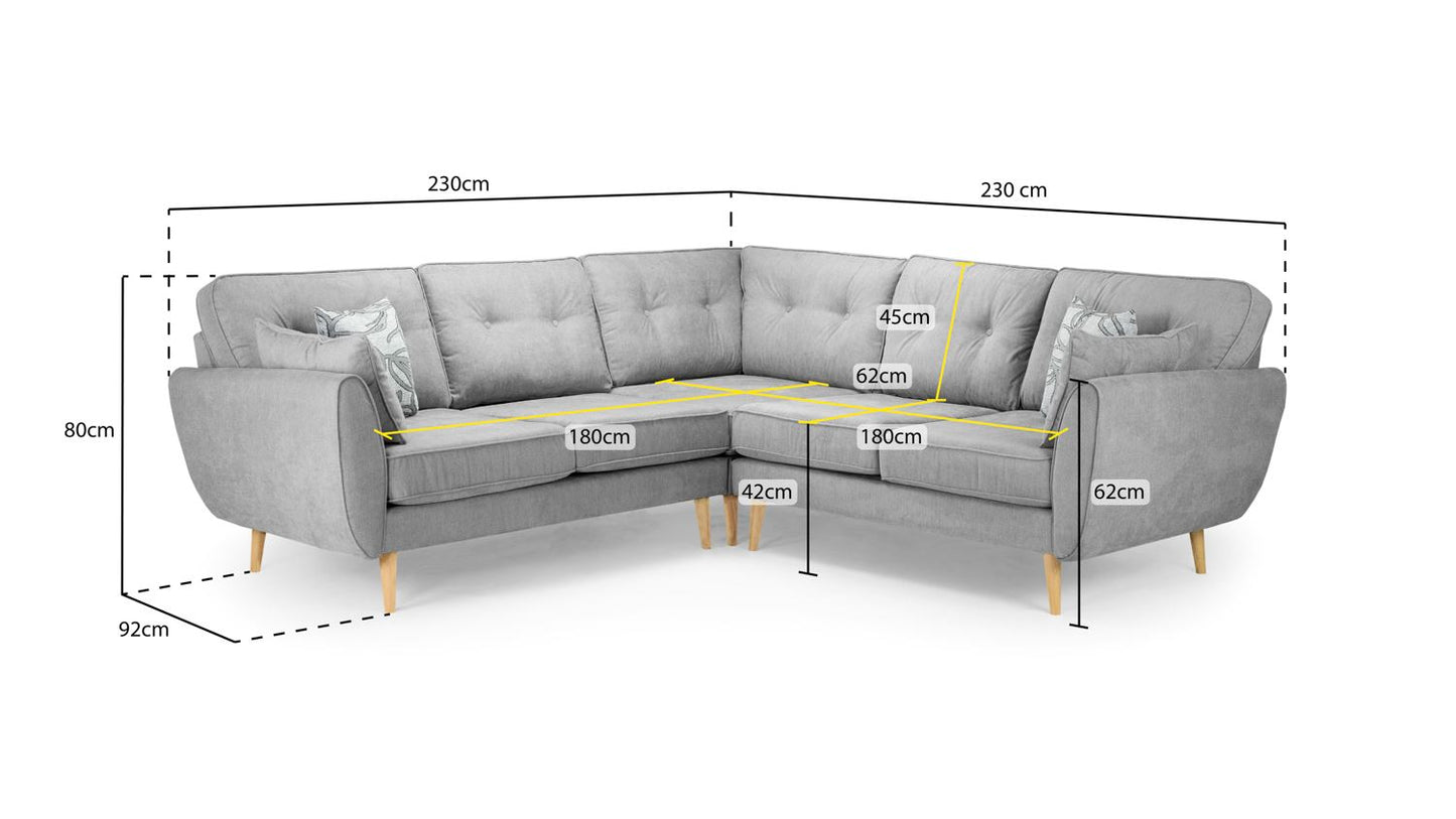 Zinc Sofa Grey Large Corner