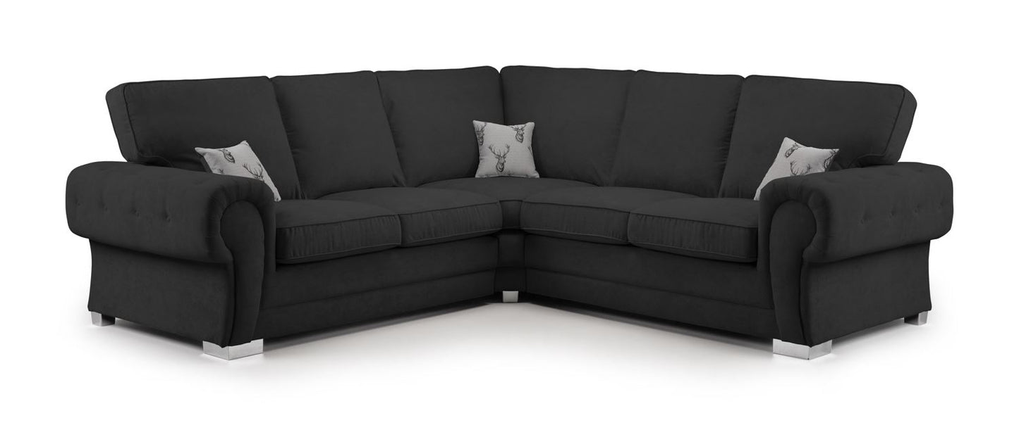 Verona Fullback Sofa Black Large Corner