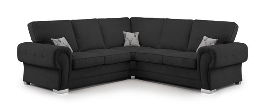 Verona Fullback Sofa Black Large Corner