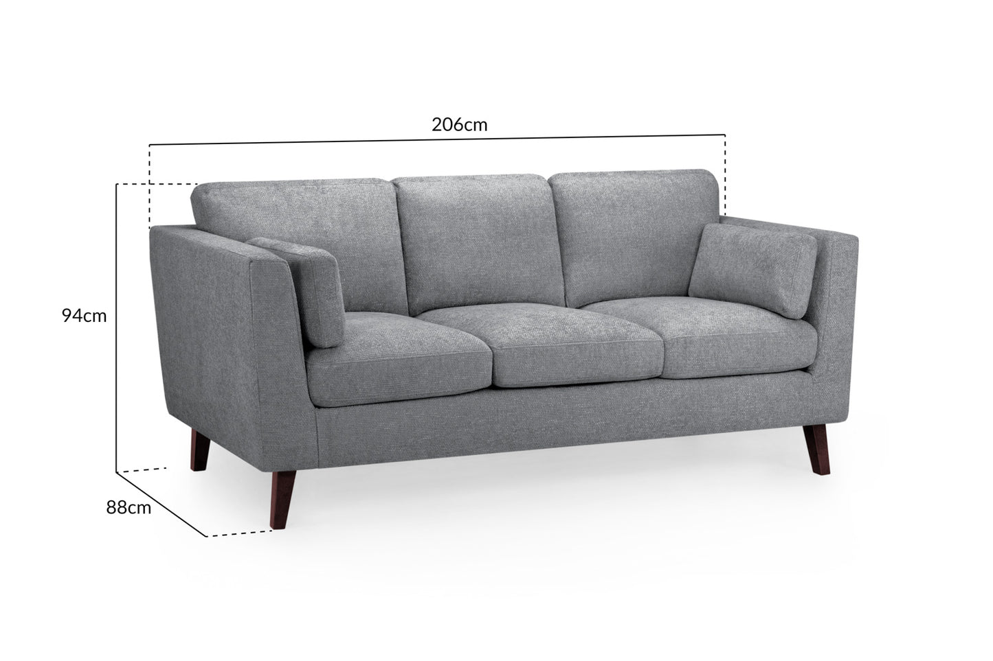 Aida Sofa Grey 3 Seater