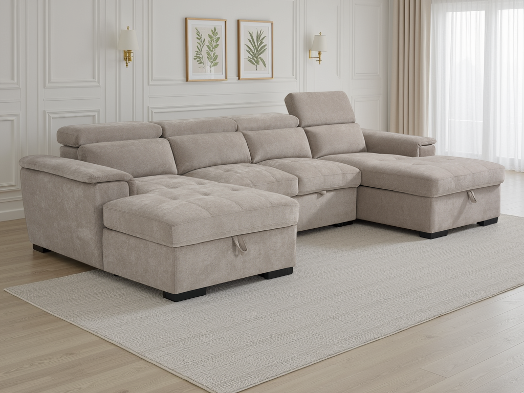 Alaya Sofabed Beige U Shape Corner