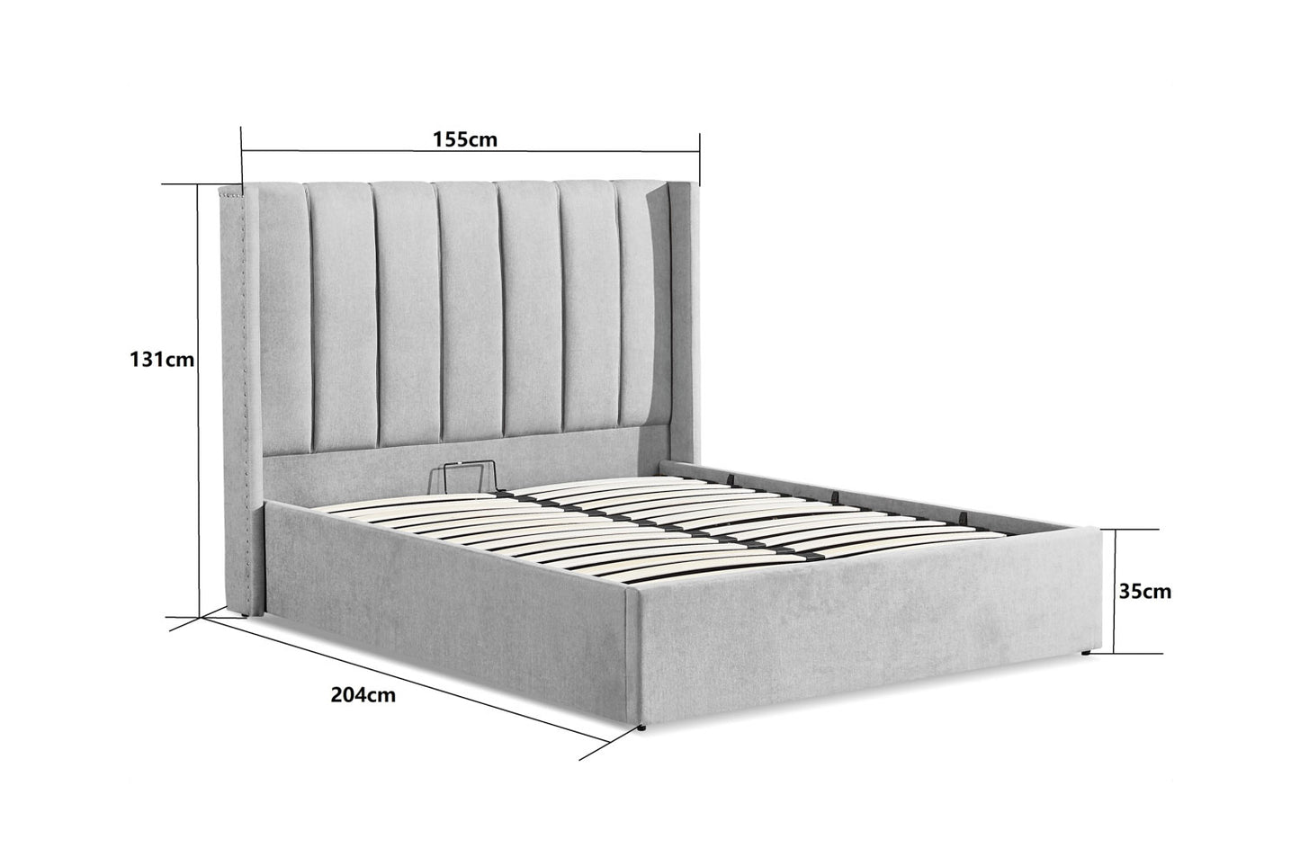 Amber Bed Frame Double Grey