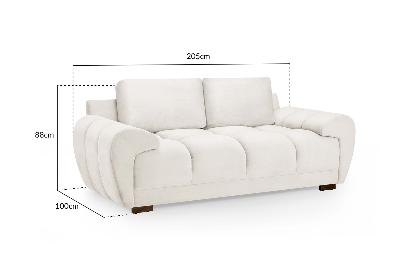 Azzuro Sofa Cream 2 Seater