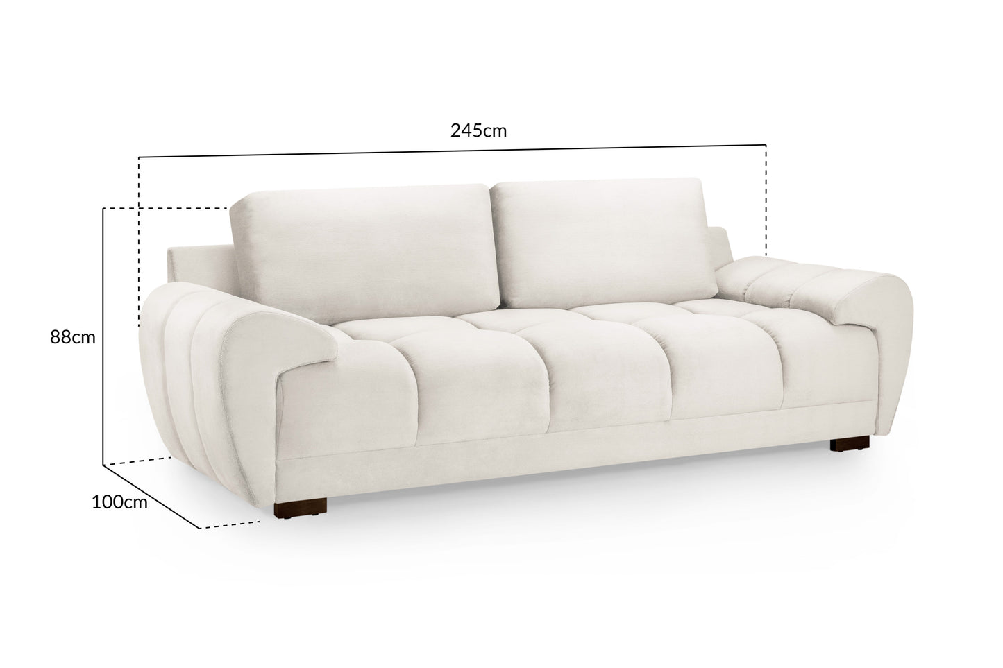 Azzuro Sofa Cream 3 Seater