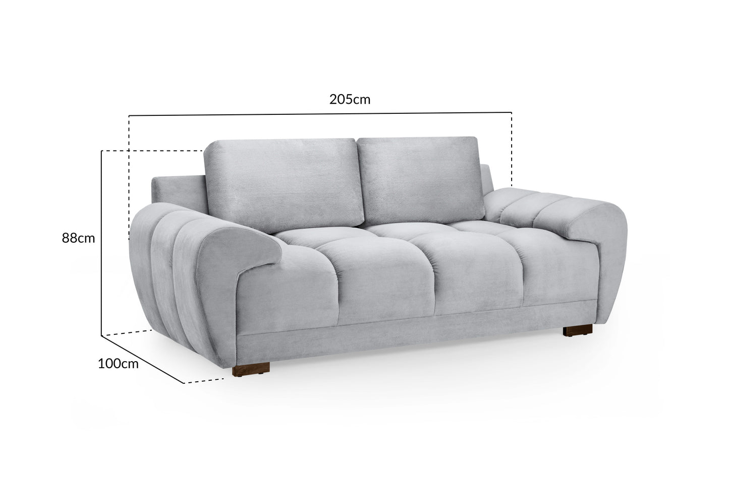 Azzuro Sofa Grey 2 Seater