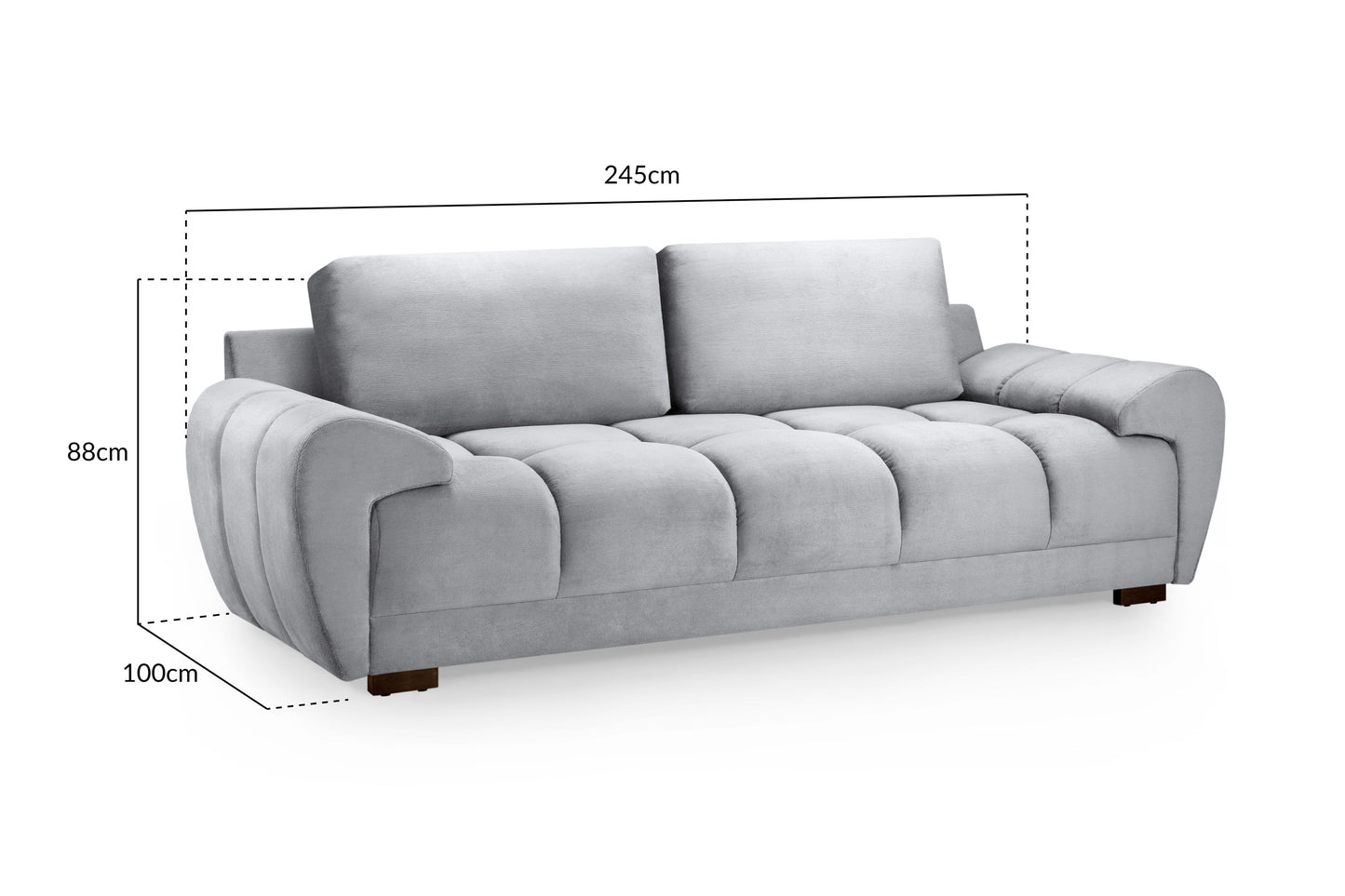 Azzuro Sofa Grey 3 Seater