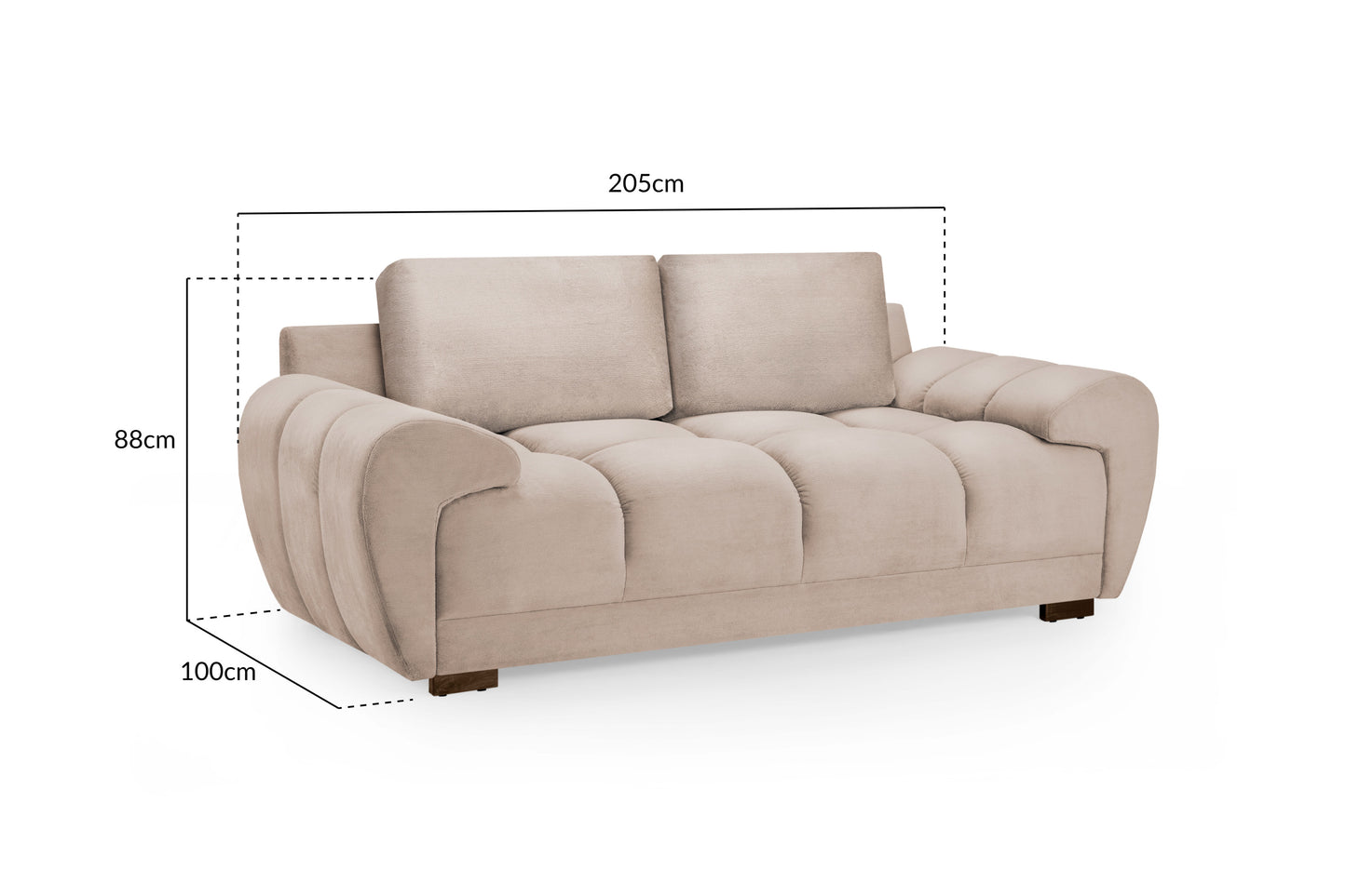 Azzuro Sofa Mocha 2 Seater