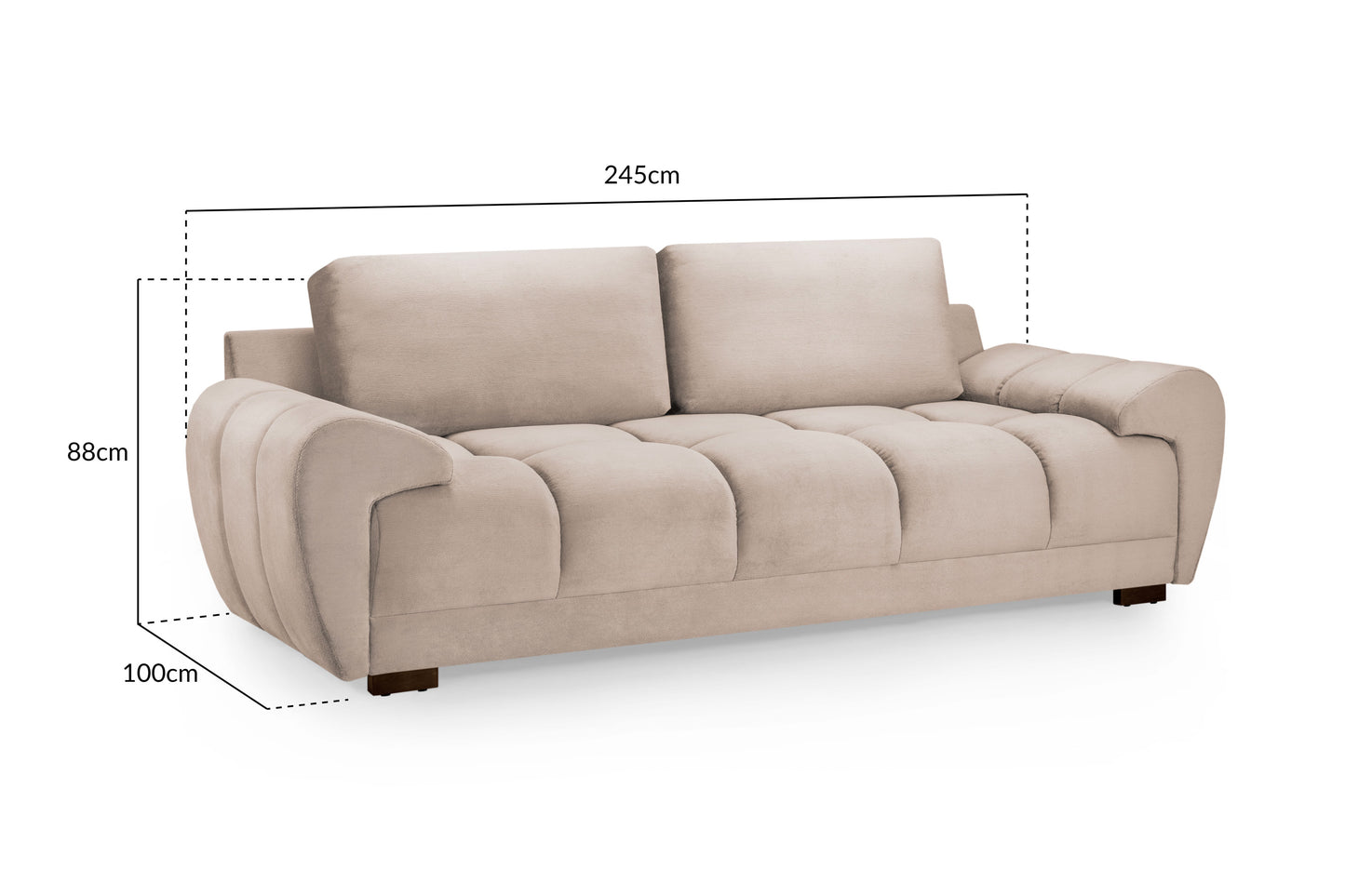 Azzuro Sofa Mocha 3 Seater