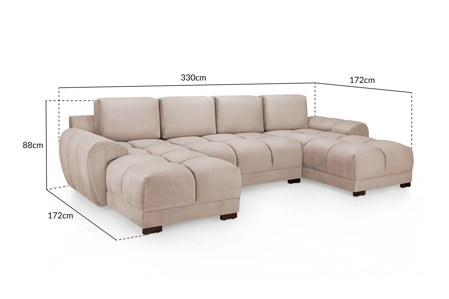 Azzuro Sofa Mocha U Shape Corner