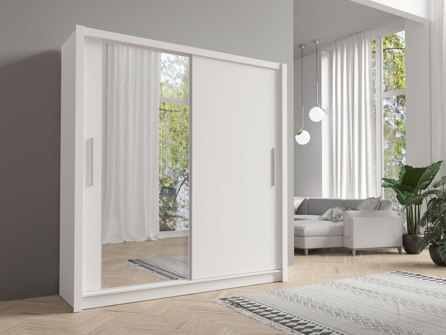 Baku Sliding Wardrobe White 205cm
