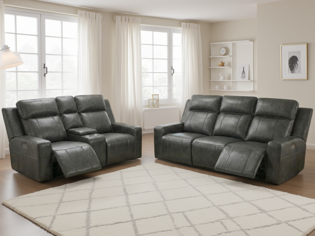 Barcelona Electric Recliner Sofa Grey 3+2 Set