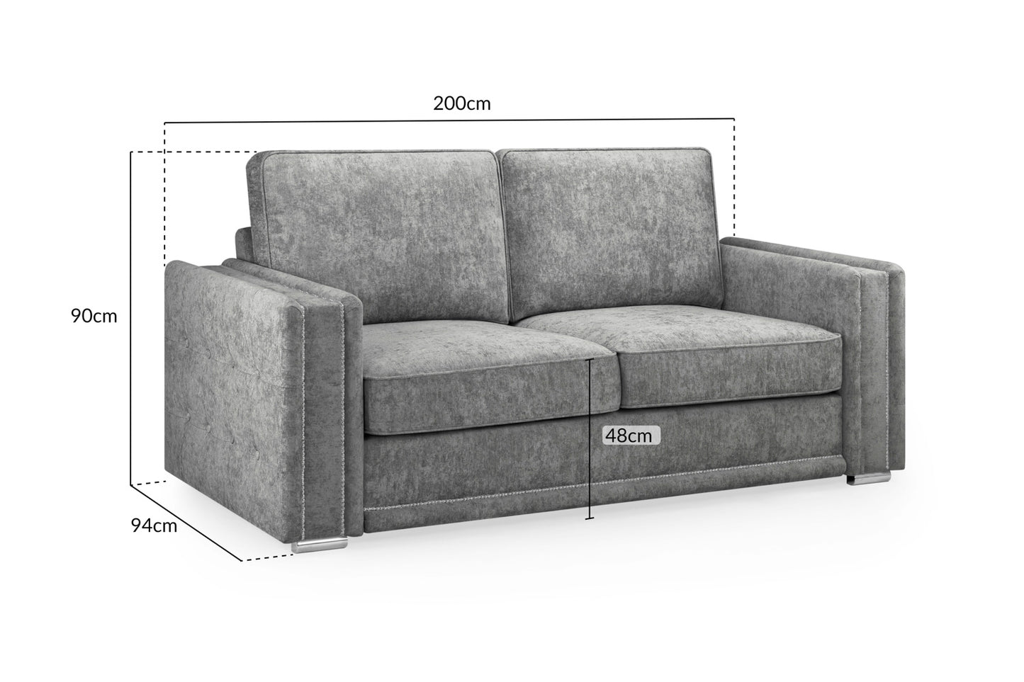 Bentley Fullback Sofa Charcoal 3 Seater