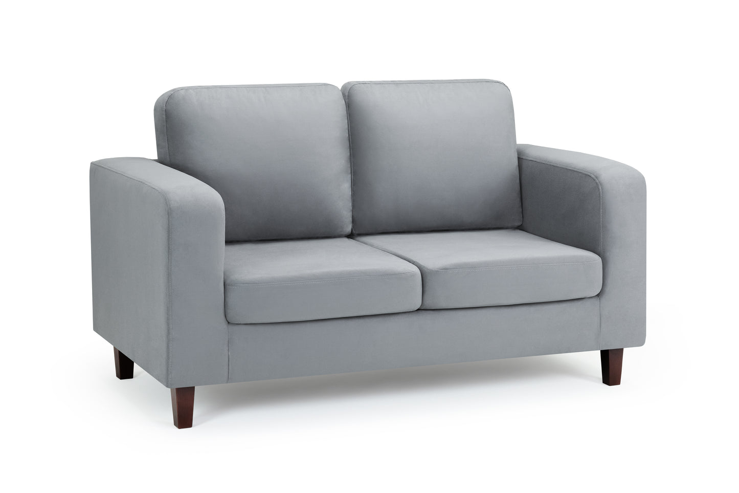 Box Sofa Grey Fabric 2 Seater