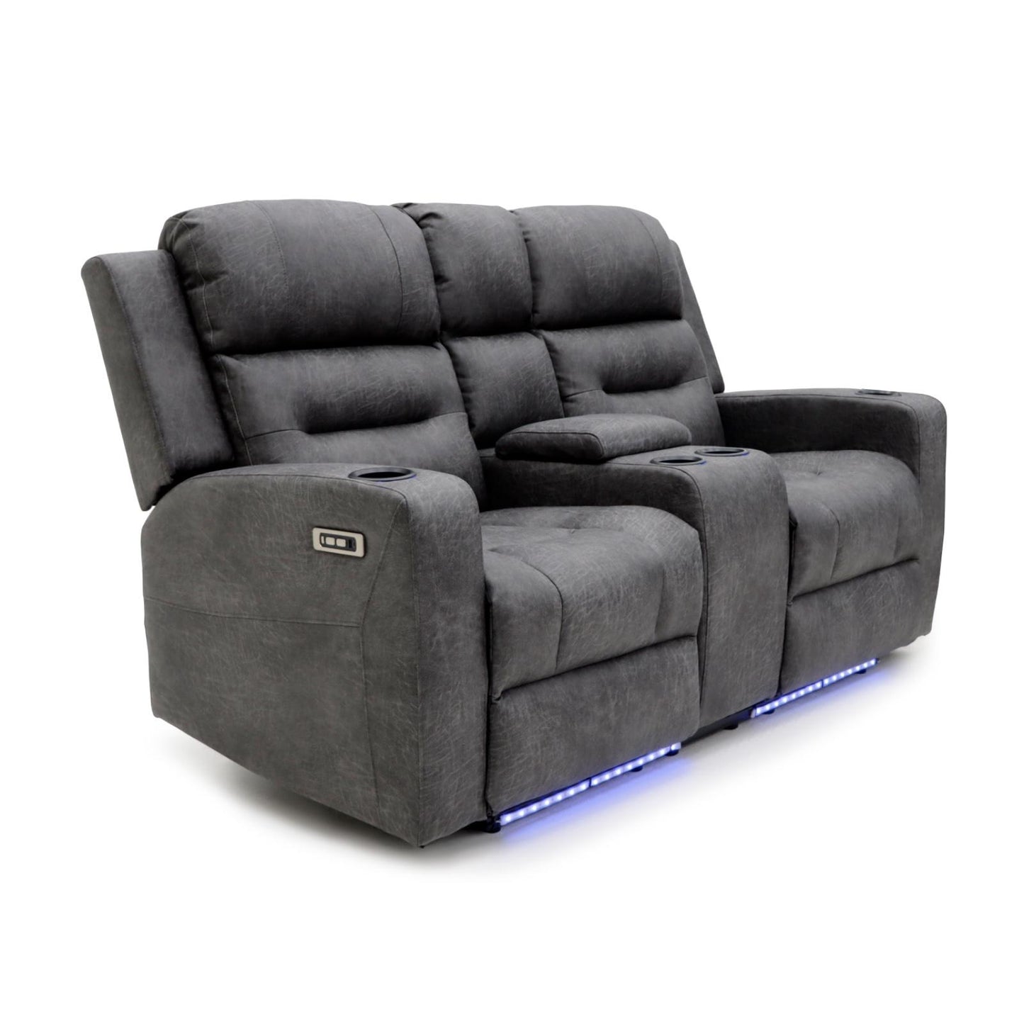 C-Love Tech Recliner Sofa Grey 2 Seater