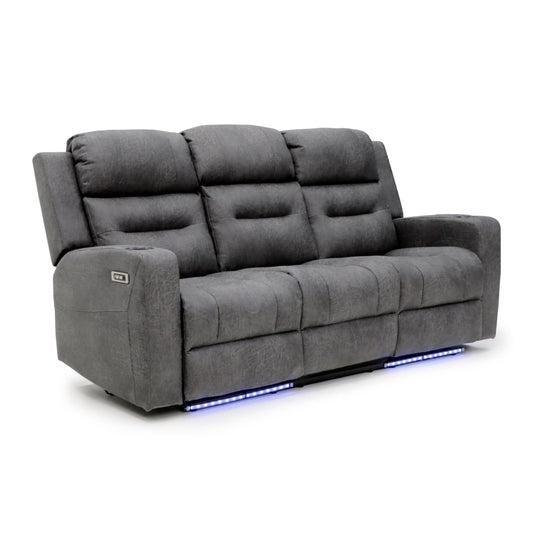 C-Love Tech Recliner Sofa Grey 3 Seater