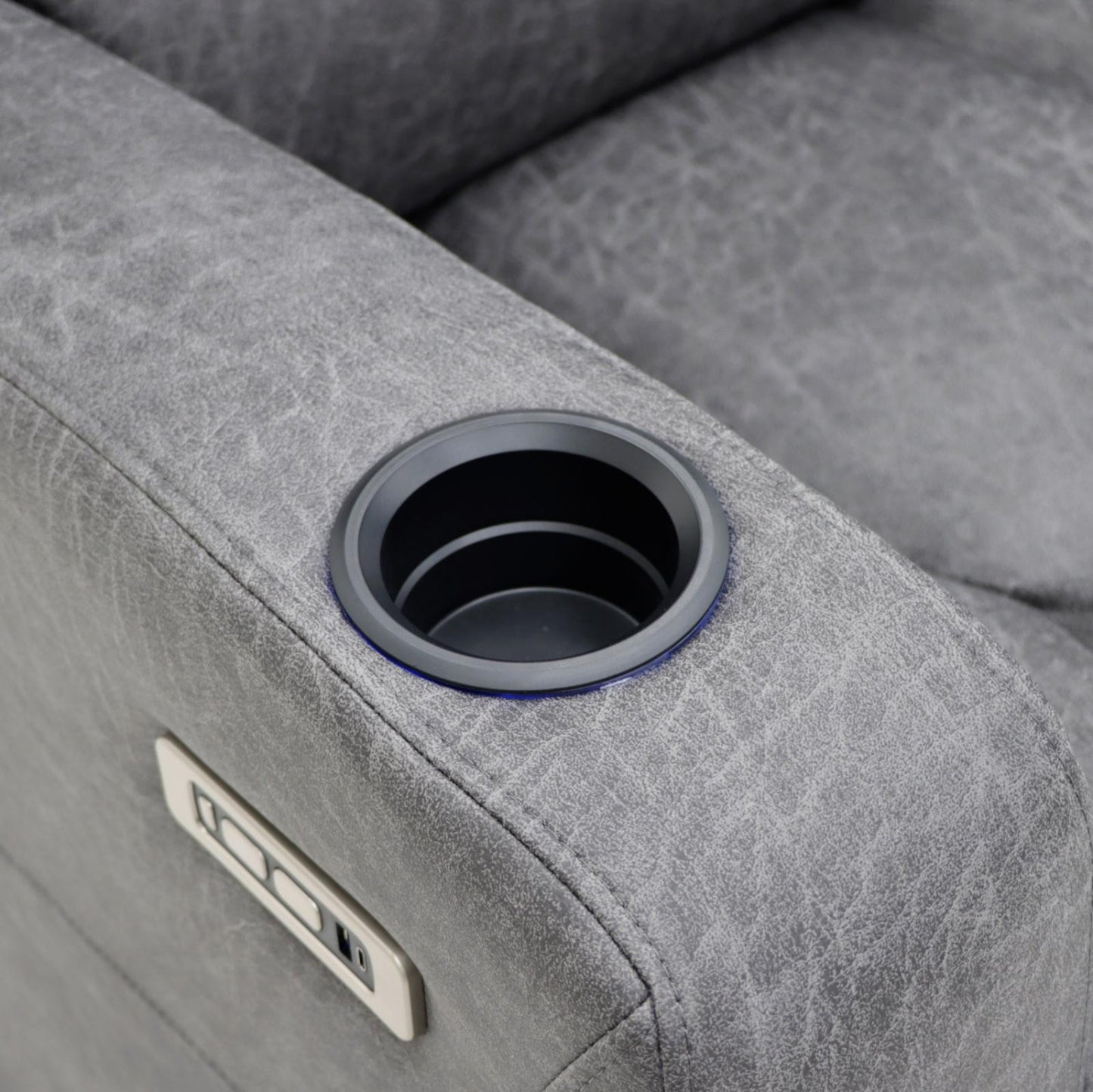 C-Love Tech Recliner Sofa Grey 3 Seater