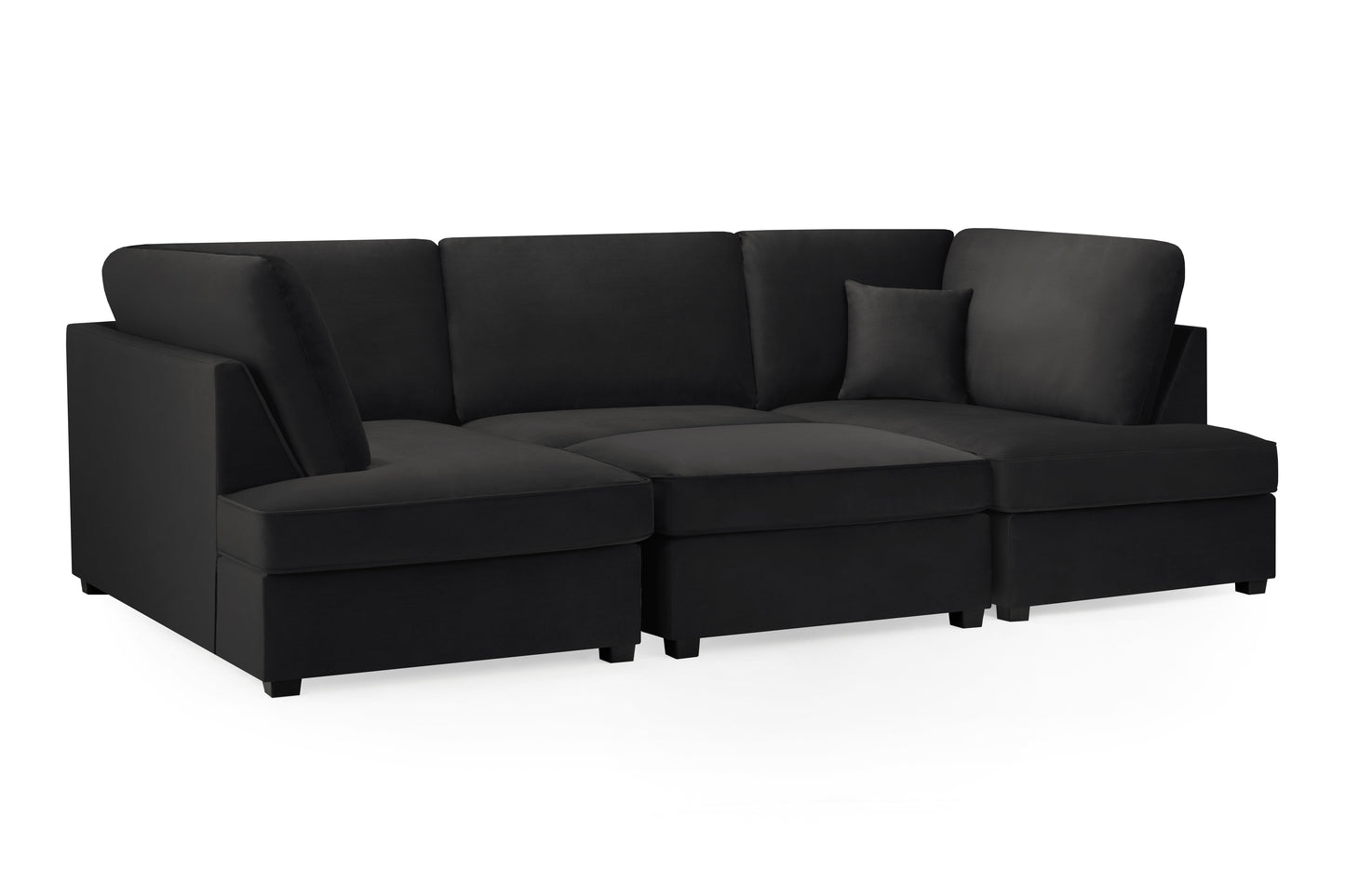 Carnaby Sofa Plush Black U Shape Corner