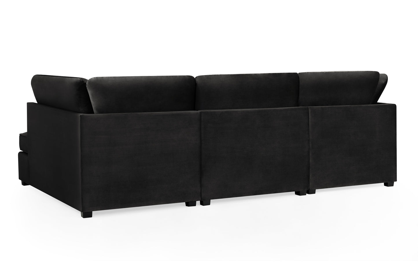 Carnaby Sofa Plush Black U Shape Corner