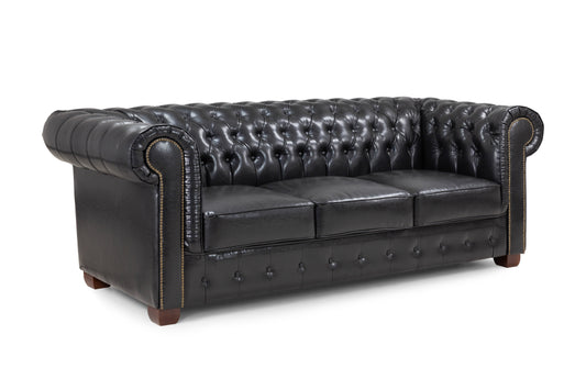 Chesterfield Sofa Black 3 Seater