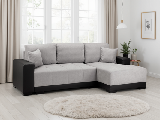 Cimiano Sofabed Black/Grey Right Hand Facing Corner