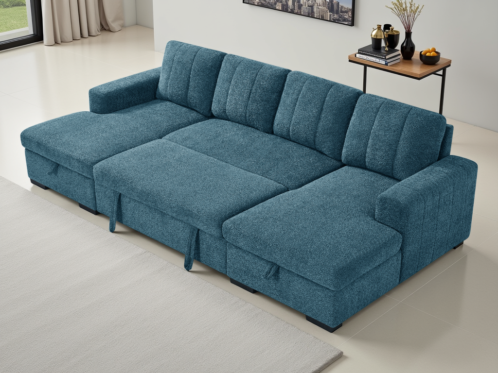 Como Sofabed Blue U Shape Corner