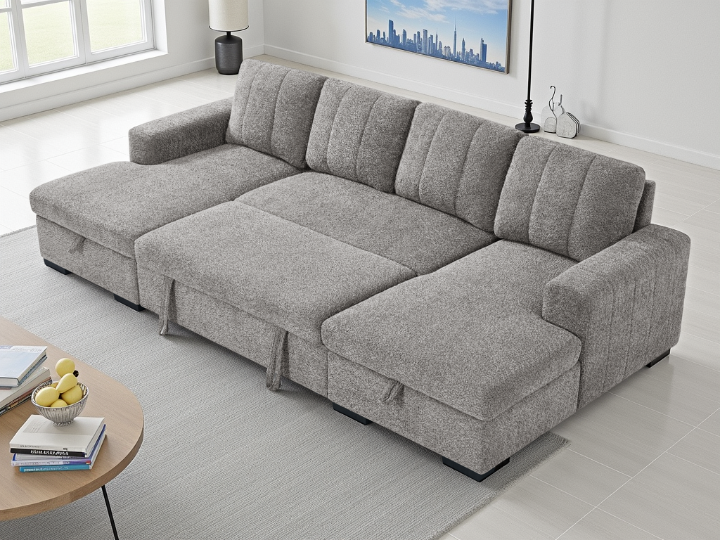 Como Sofabed Grey U Shape Corner