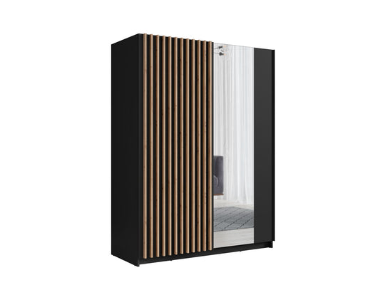 Dalia Sliding Wardrobe Black/Oak 150cm