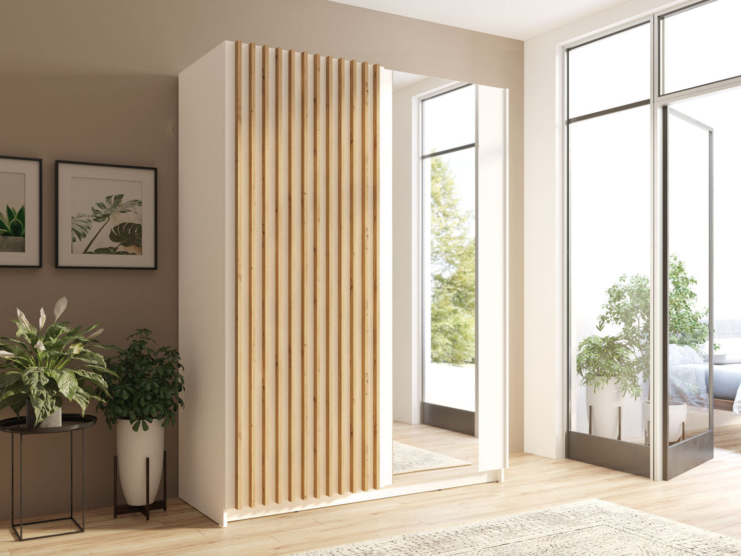 Dalia Sliding Wardrobe White/Oak 150cm