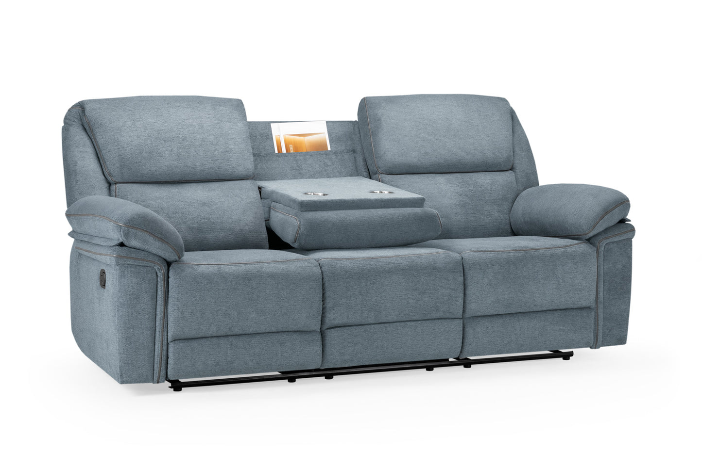 Elio Recliner Sofa Grey Fabric 3 Seater