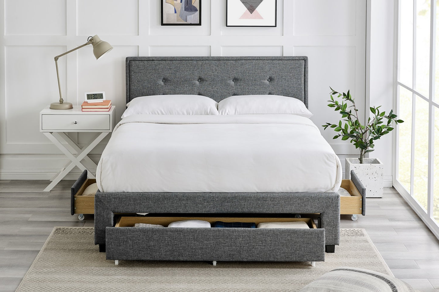 Florence Bed Frame Double Grey