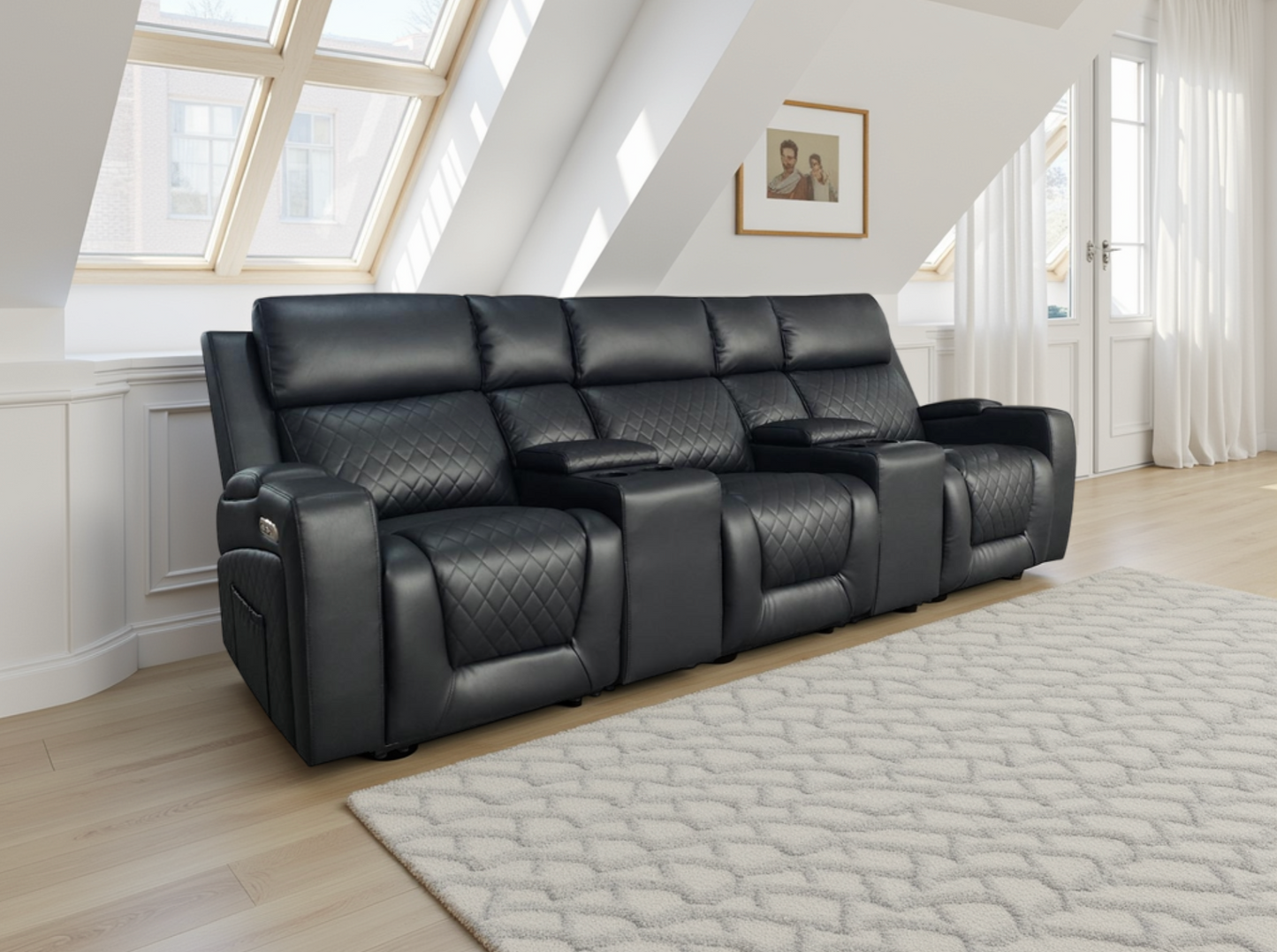 Florence Cinema Sofa Black 3 Seater