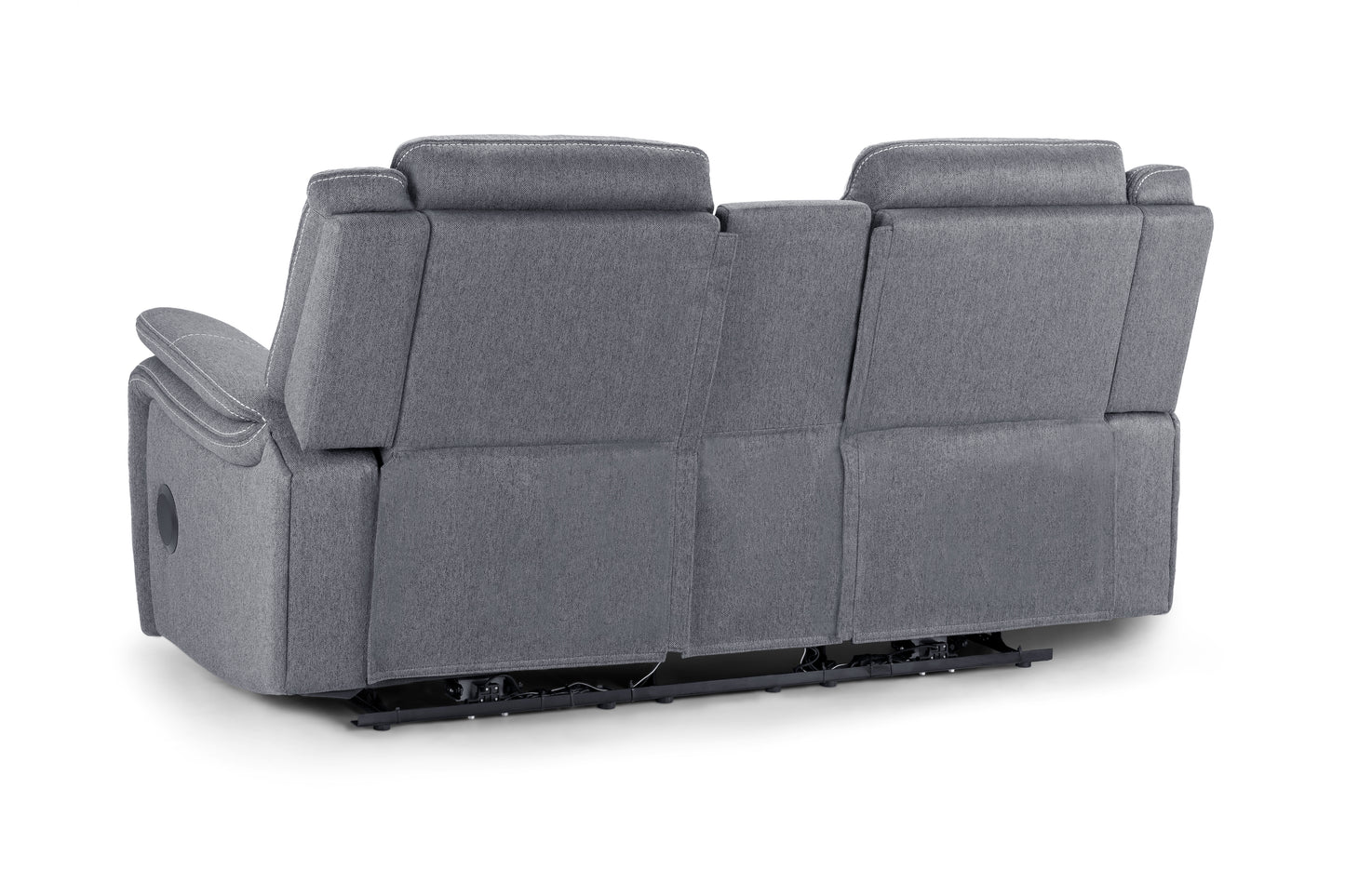 Galaxy Tech Recliner 2 Seater Grey Fabric