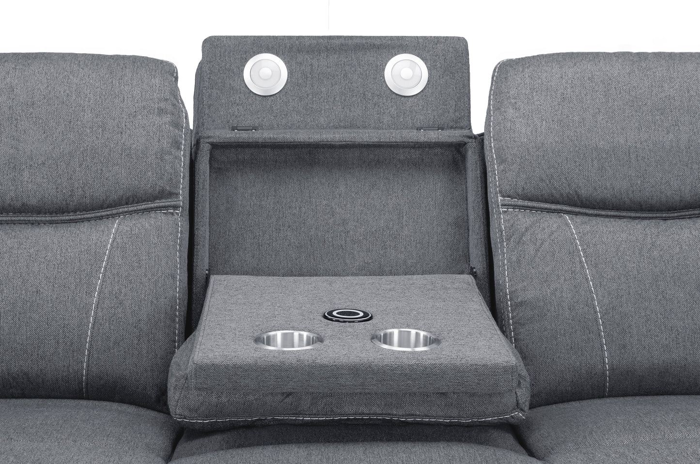 Galaxy Tech Recliner 3 Seater Grey Fabric