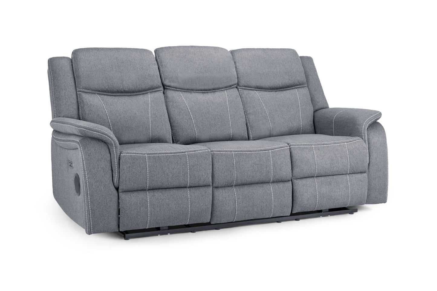 Galaxy Tech Recliner 3 Seater Grey Fabric