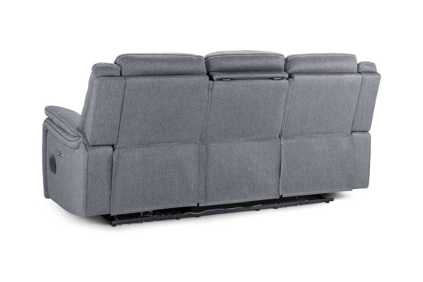 Galaxy Tech Recliner 3 Seater Grey Fabric