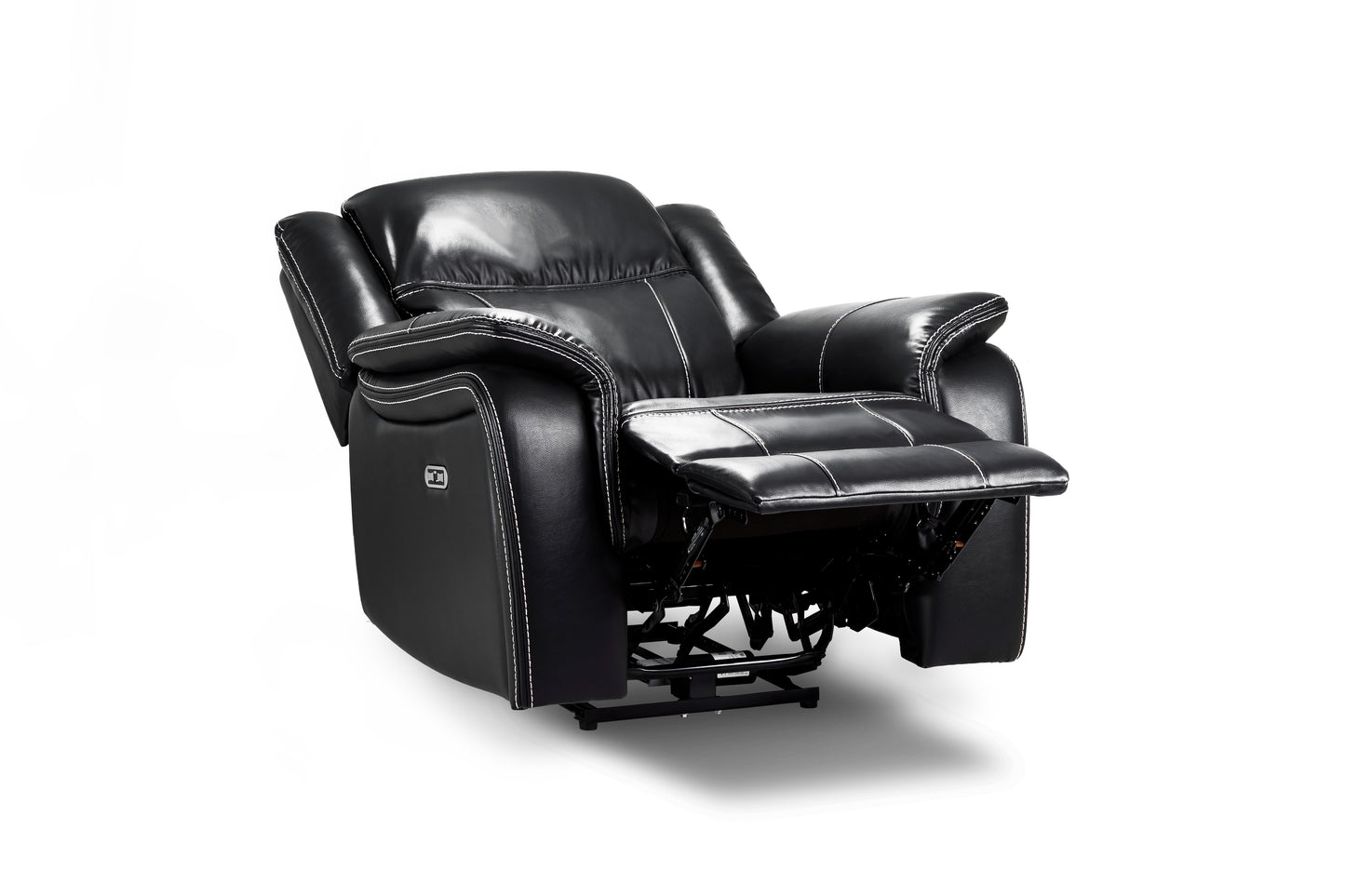 Galaxy Tech Recliner Armchair Black Leather