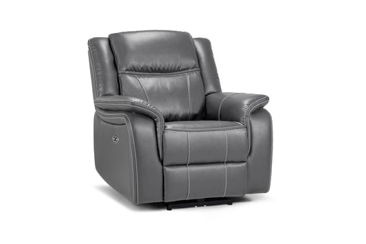 Galaxy Tech Recliner Armchair Grey Leather