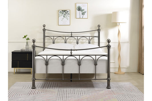 Gamma Bed Frame King Antique Nickel