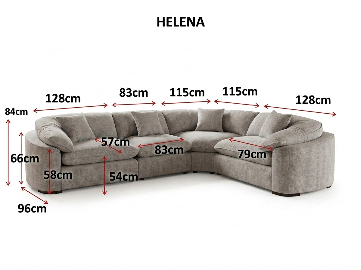 Helena Sofa Grey Large Corner