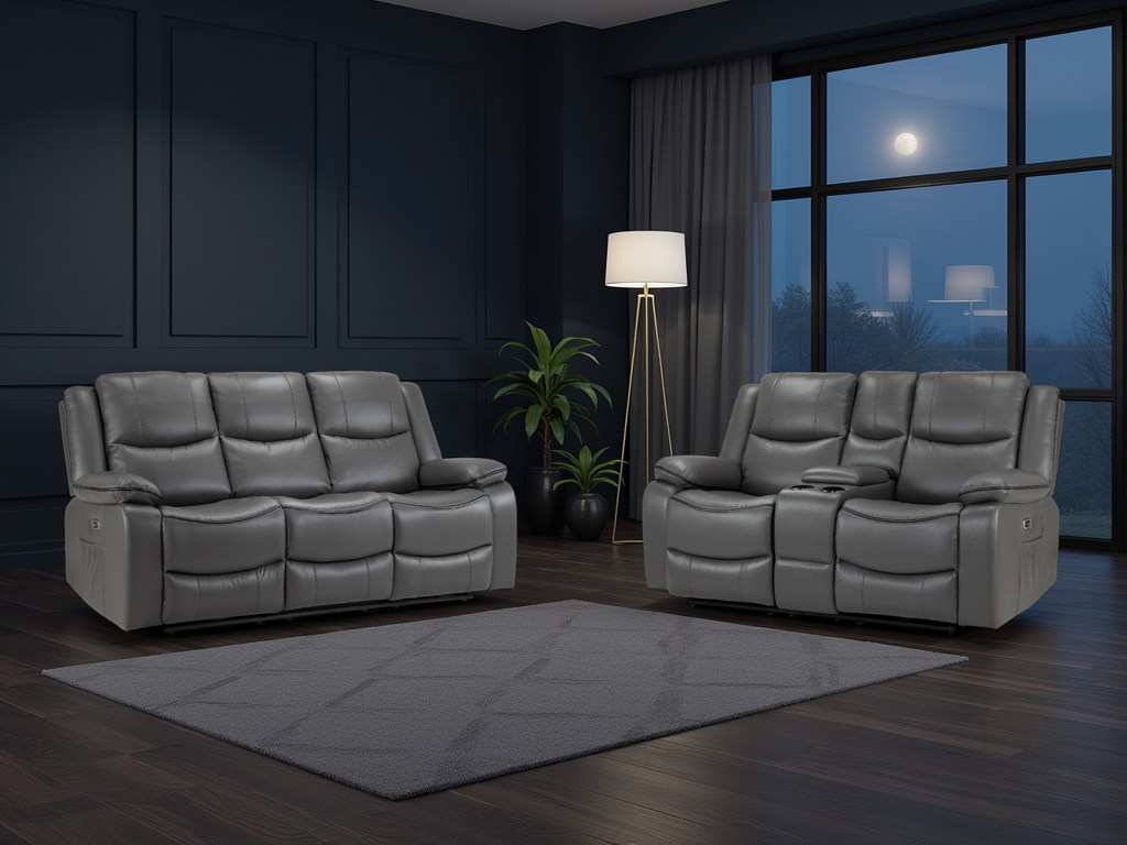 Harald Electric Recliner Sofa Grey 3+2 Seater