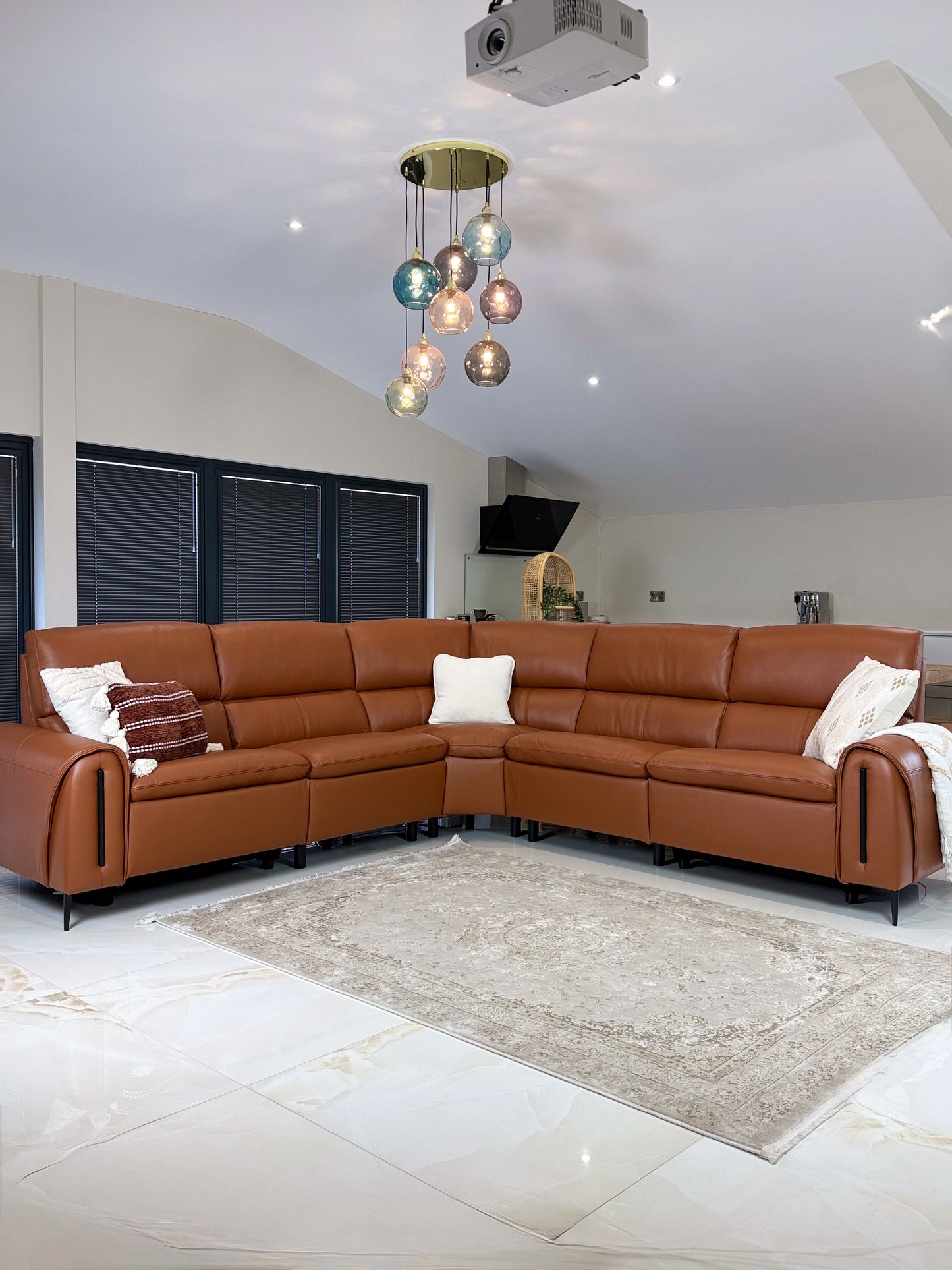 Arizona Electric Recliner Sofa Tan Large Corner