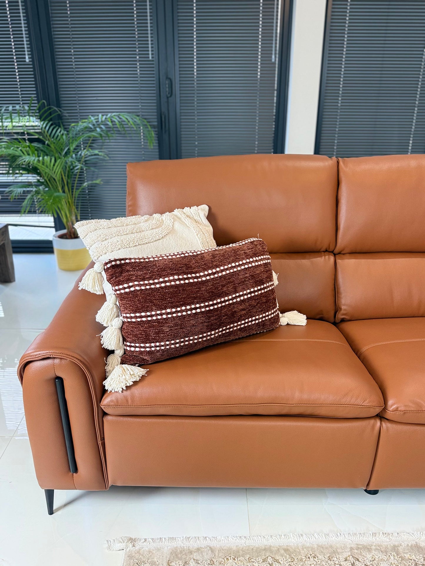 Arizona Electric Recliner Sofa Tan Large Corner