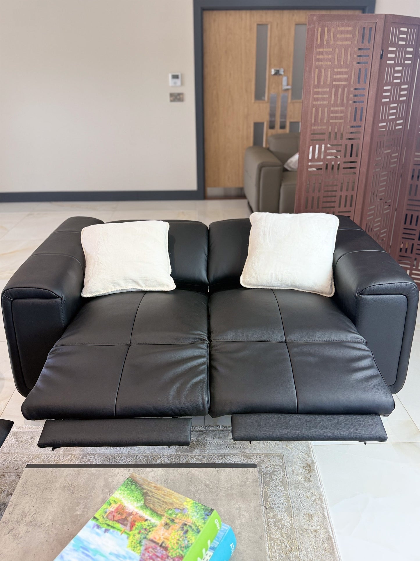 Richmond Electric Recliner Sofa Black 3+2 Set