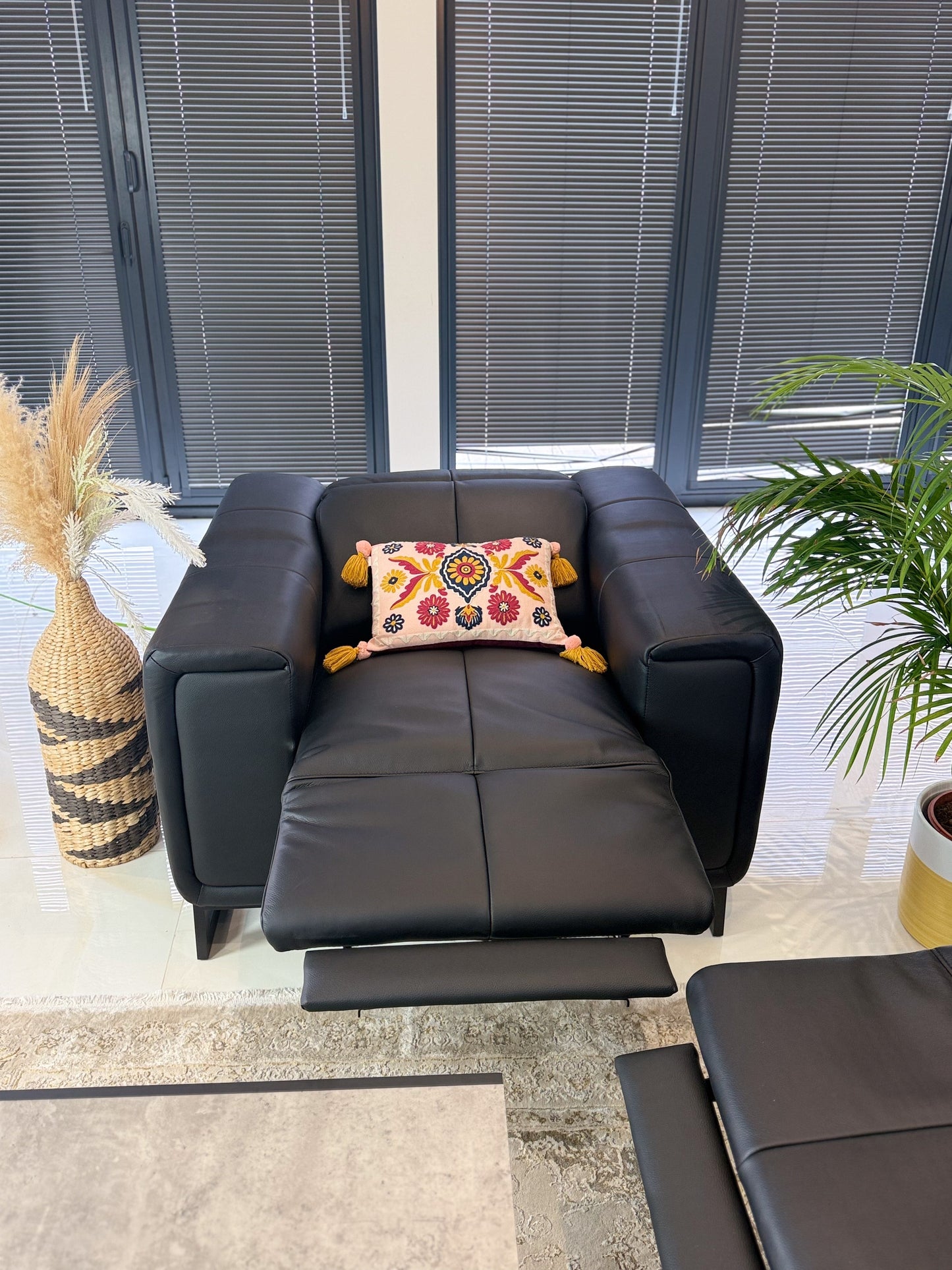 Richmond Electric Recliner Sofa Black Armchair