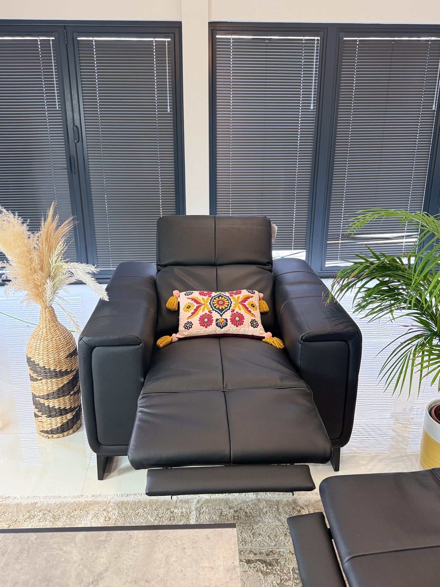 Richmond Electric Recliner Sofa Black Armchair