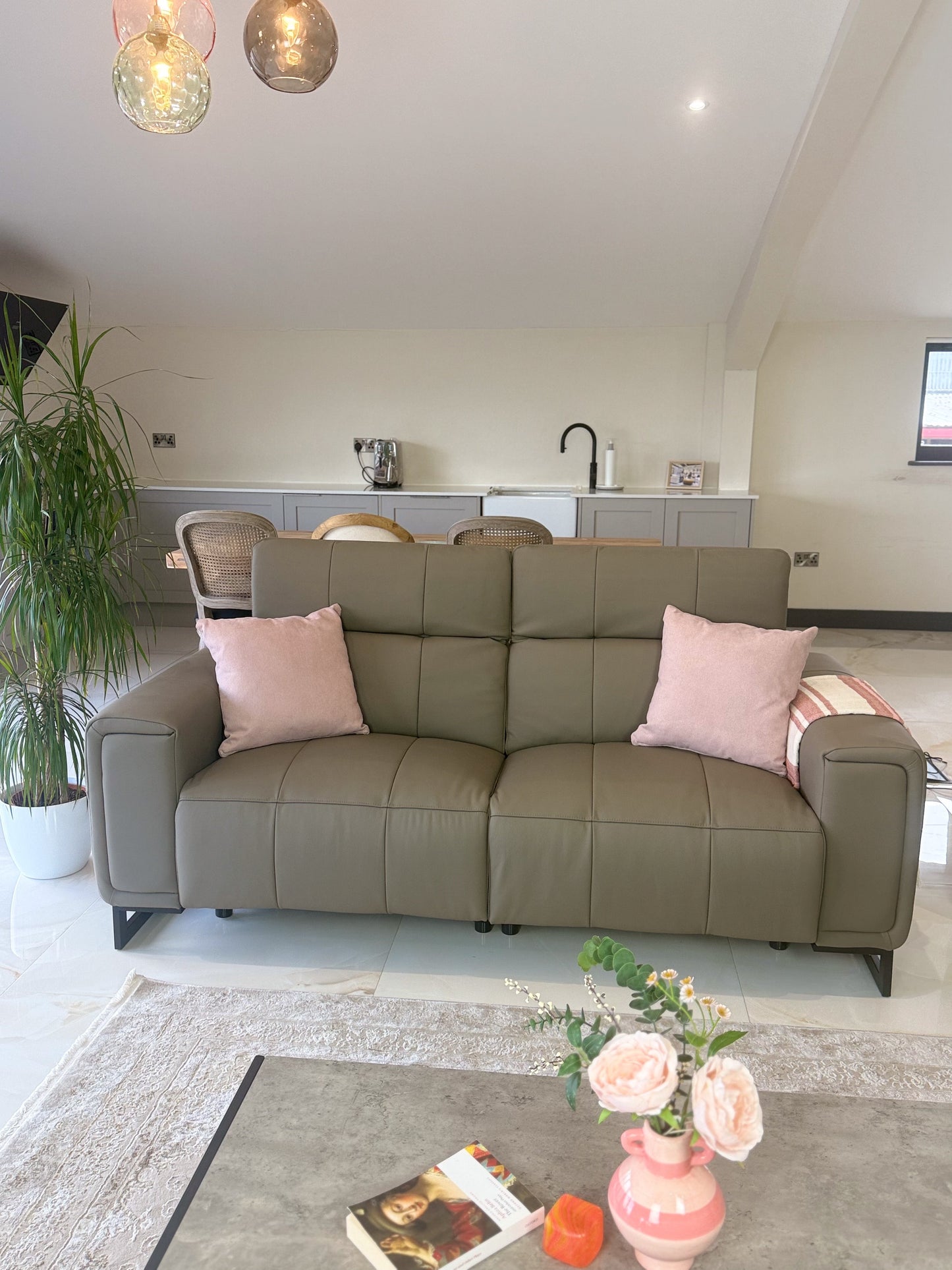 Richmond Electric Recliner Sofa Grey 3+2 Set