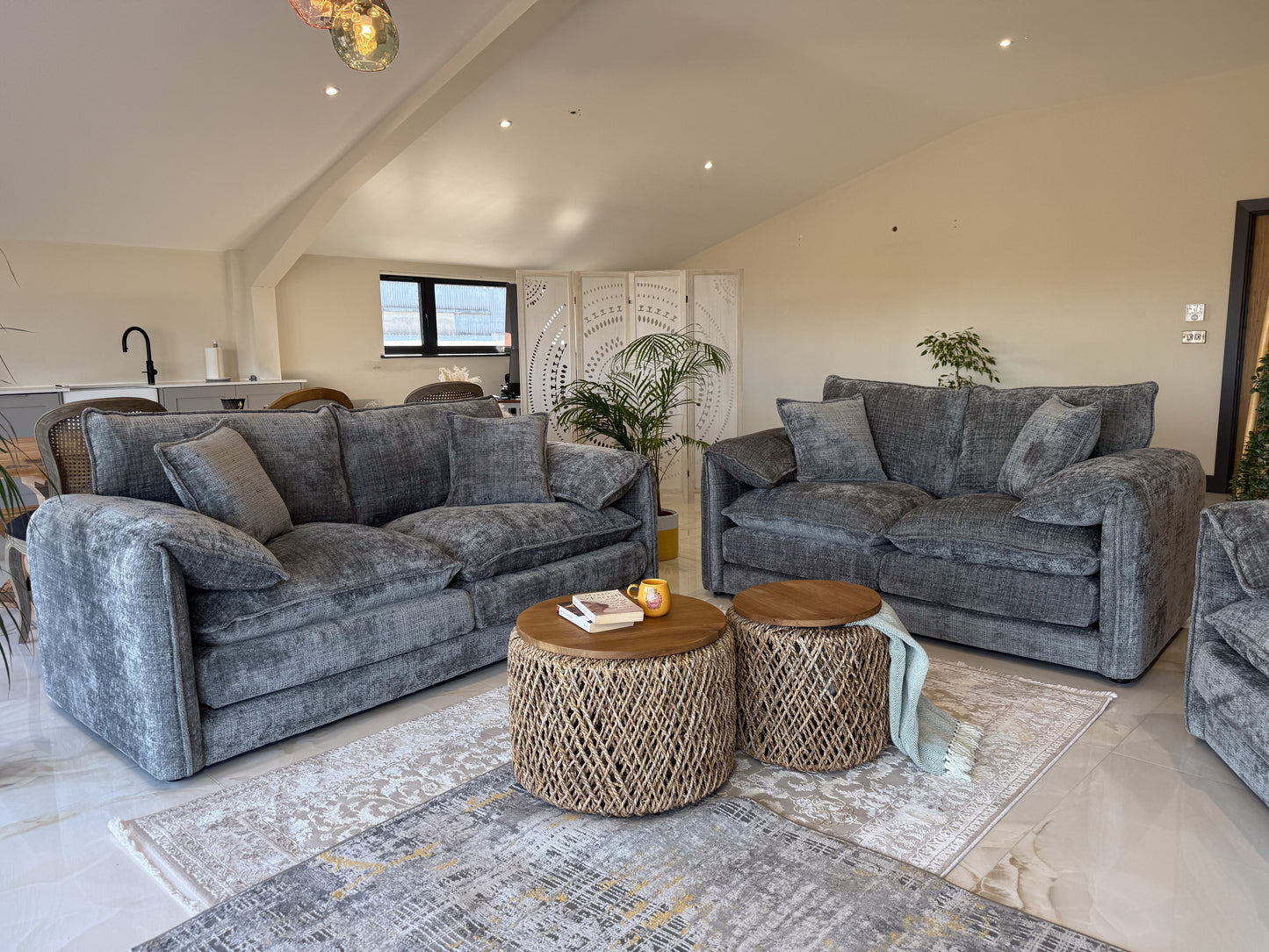 Solaya Sofa Grey 3+2 Set